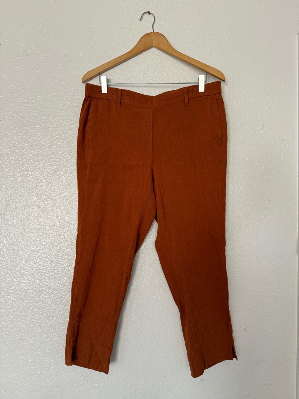 J. Jill womens Burnt Orange Linen-Blend Chinos size medium